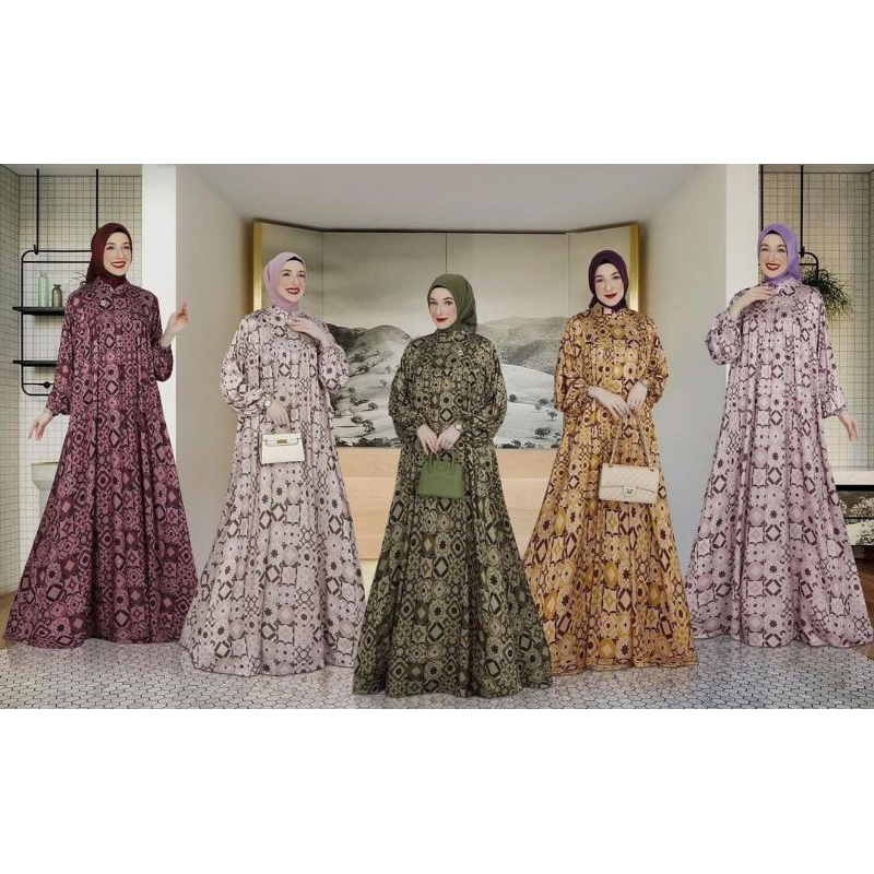 Gamis Mewah Elegan Siap Kirim Gamis Silk Dior silk Armani silk