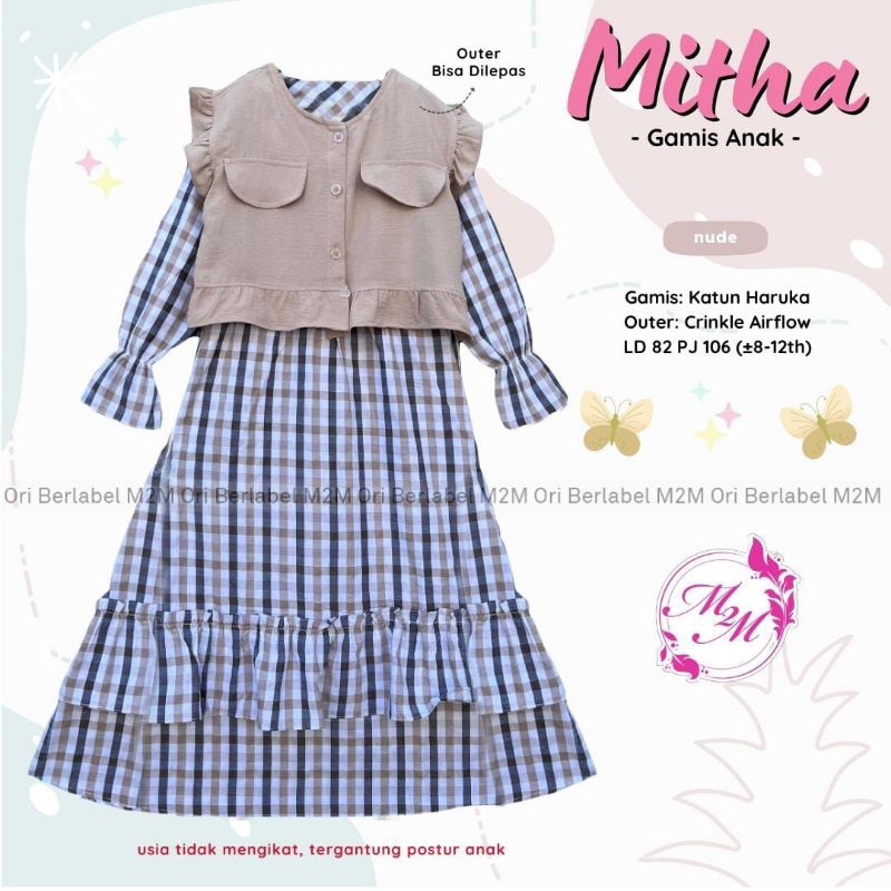 GAMIS ANAK REMAJA CEWEK MUSLIM OUTER BAHAN KATUN HARUKA MITHA ORI M2M