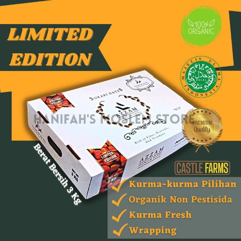 

KURMA SUKARI PREMIUM 3kg ASLI ORIGINAL 100% FRES SLALU