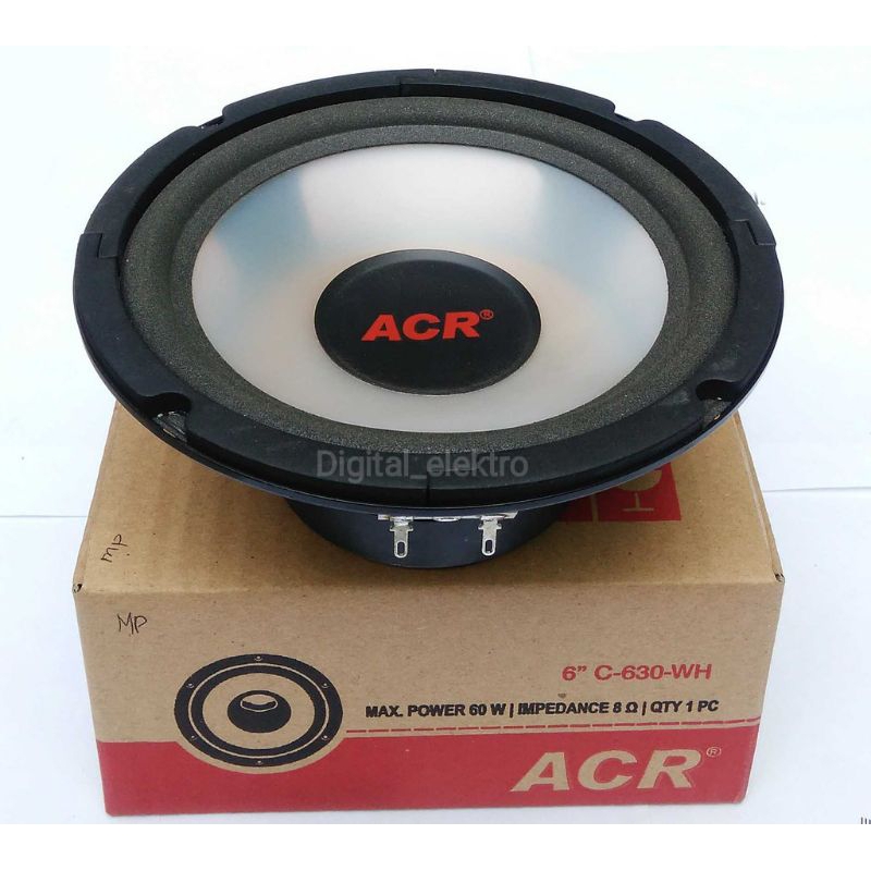 Speaker 6 Inch ACR Midle C 630 WH Polyphane 60 Watt ACR 630 karakter midle