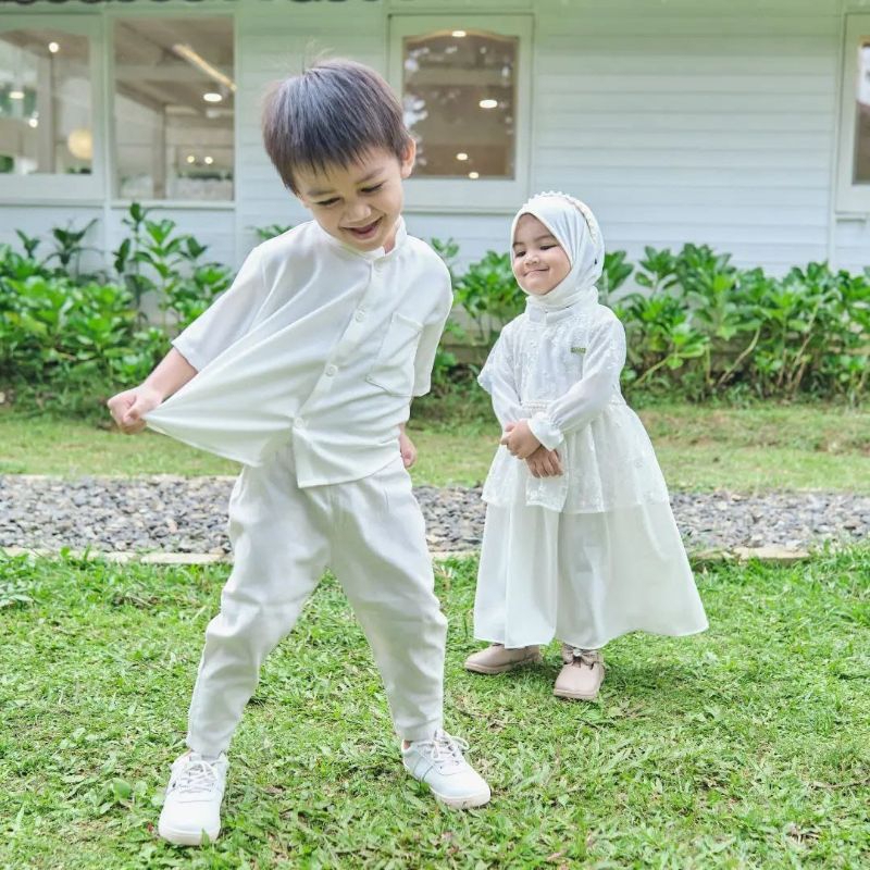 Gamis Koko Binar Khusus Putih Lebaran Hari Raya