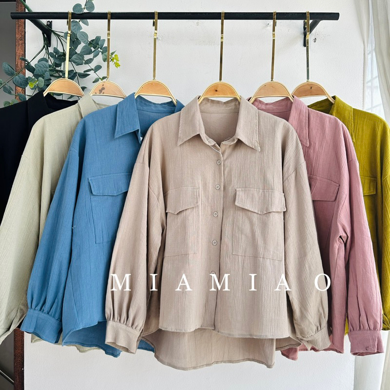 Atasan Kemeja Linen Crinkle / Blouse Wanita style Korean