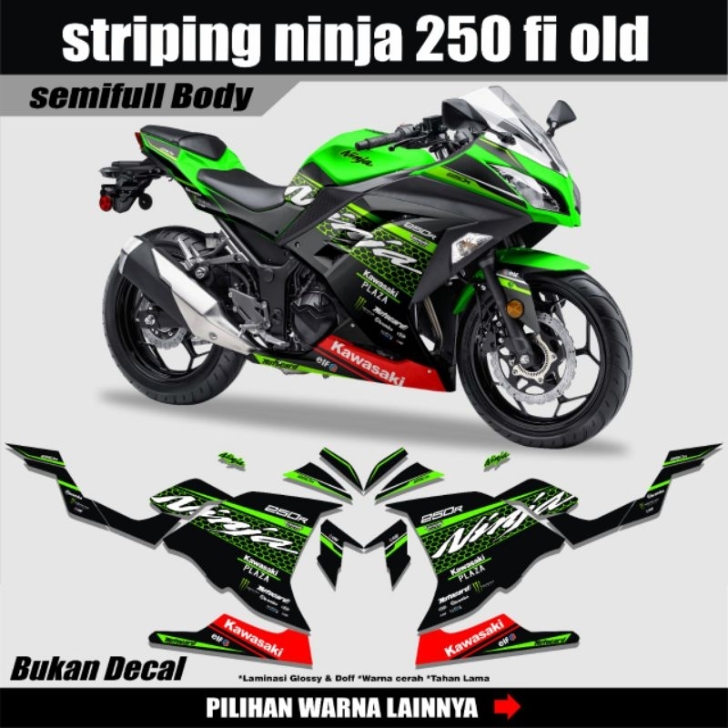 Striping Stiker Ninja 250 Fi Old Graphic Karbon / Semi full Ninja 250 Fi