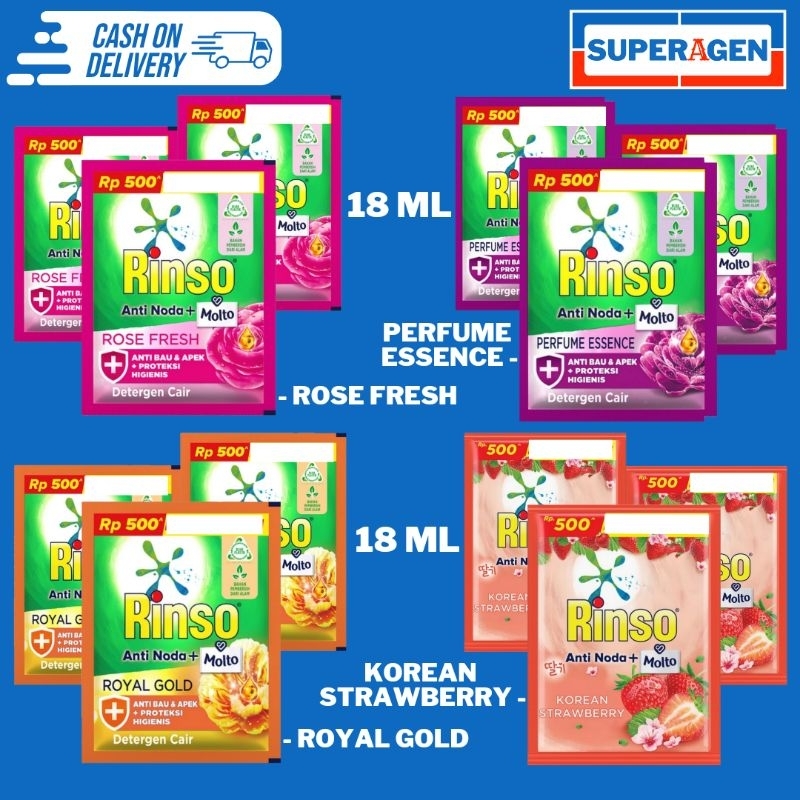 Rinso Molto Detergen cair 18ml - 1 renceng 6 sachet) Program 6+1 Sudah Tidak Ada