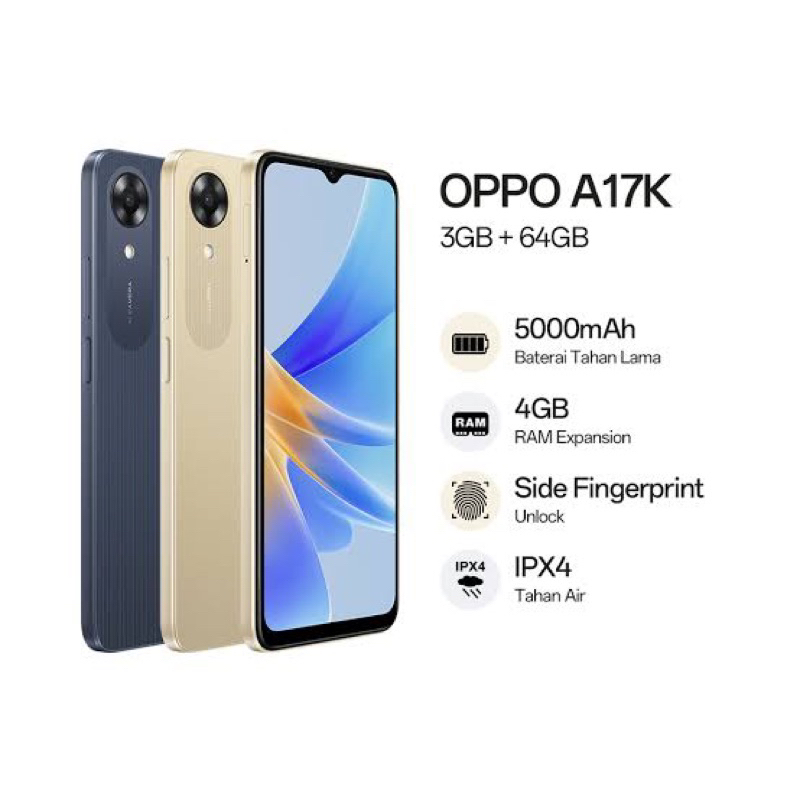 HP OPPO A17K 3/64GB GOLD dan BLACK