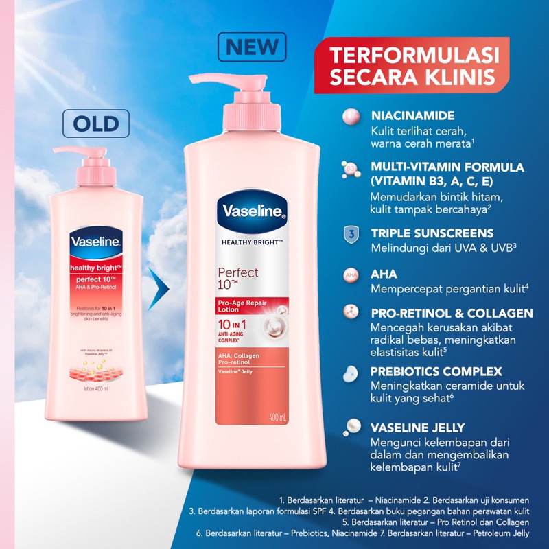 Vaseline Healthy Bright Perfect 10 Pro Age Repair Body Lotion 400ml - Original BPOM COD Mencerahkan 400 ml