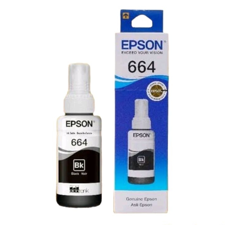 Tinta Epson 664 Black 70 ml untuk Printer Epson L100, L110, L120, L200, L210, L220, L300, L310, L350, L355, L360, L365, L455, L550, L555, L565, L655, L1300