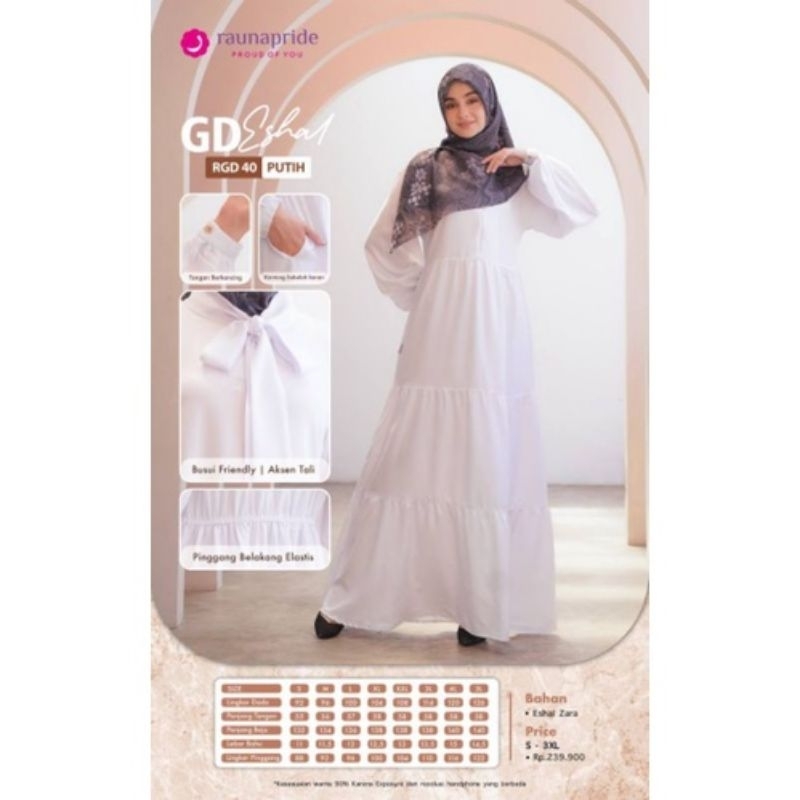 Baju  Raunapride RGD 40 # gamis ORI  Raunapride  hitam putih