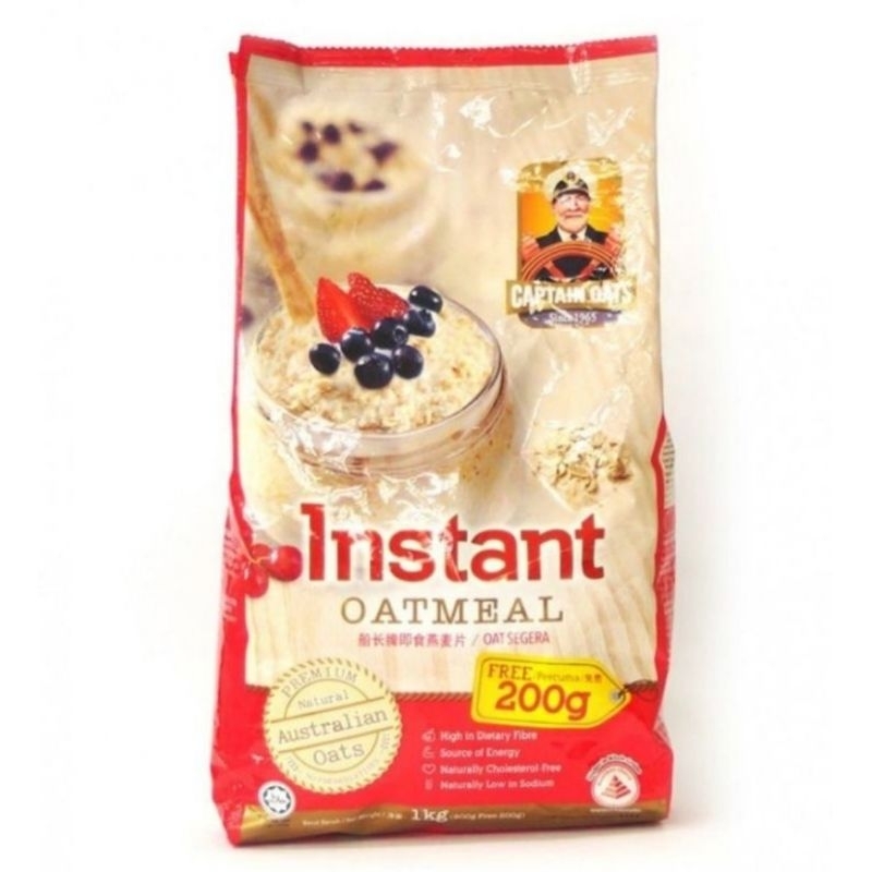 

Captain Oats Instant Oatmeal 800gr + free 200gr