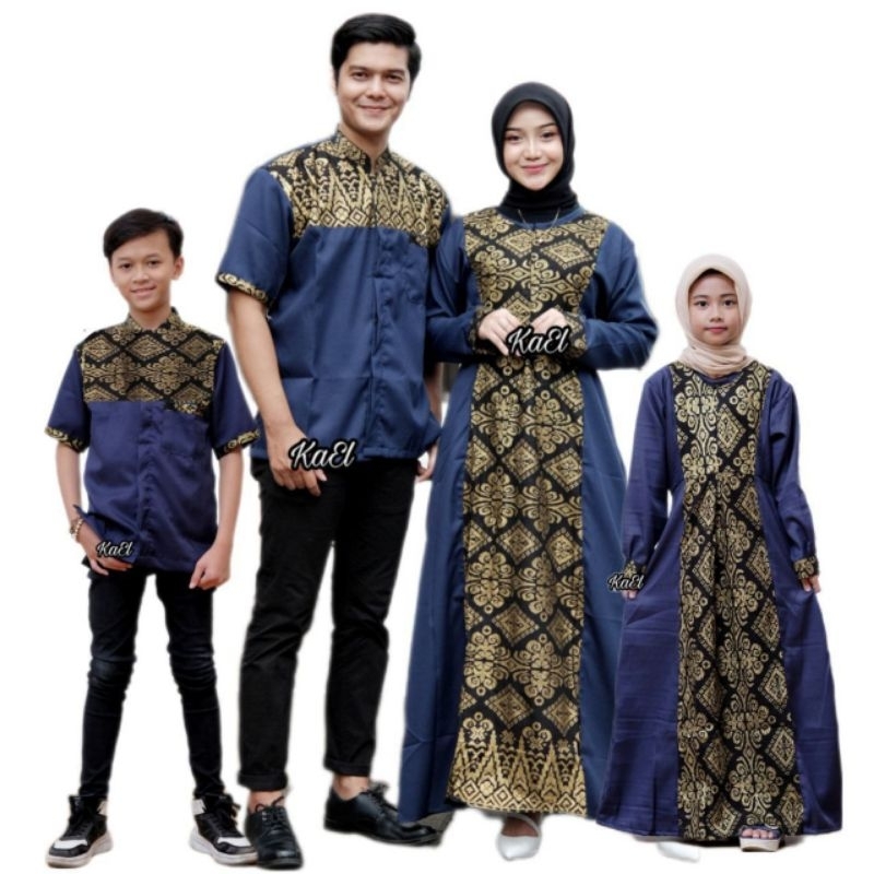 COUPLE BATIK KELUARGA_BAJU LEBARAN_KOKO KOMBINASI_GAMIS ANAK_KOKO ANAK_COUPLE BATIK FAMILY_COUPLE KO