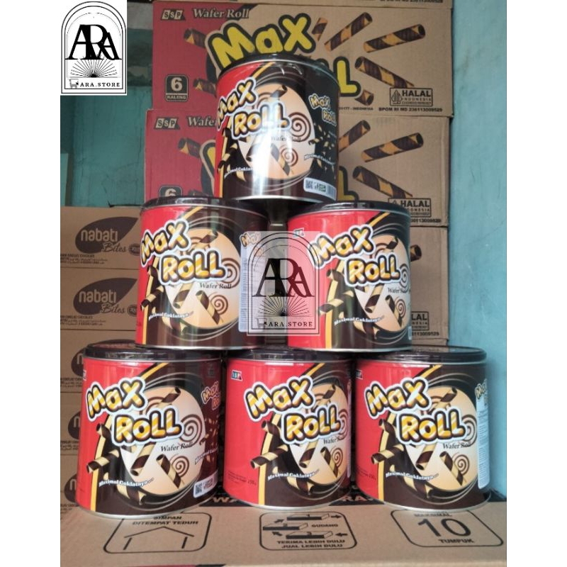 

Wafer Roll MAX ROLL Chocolate (1dos isi 6 kaleng)