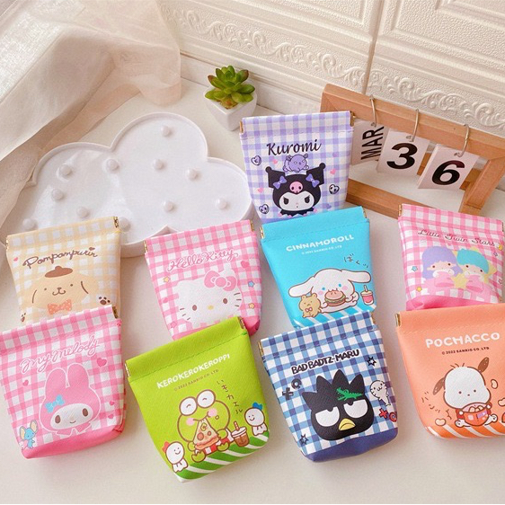 NAOMI - Dompet Koin Magnet - Akiko Mini Purse - Mini Pouch Magnet Coin Wallet Sanrio Karakter - Dompet kecil - Mini Purse