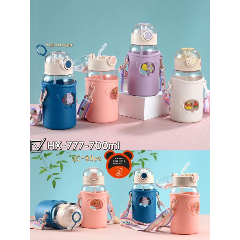 BOTOL MINUM ANAK POUCH 600ml food grade Gratis stiker Original food Grade/ Botol minum anak Karakter Gratis Tali Sedotan Stiker 2 d dan 3d