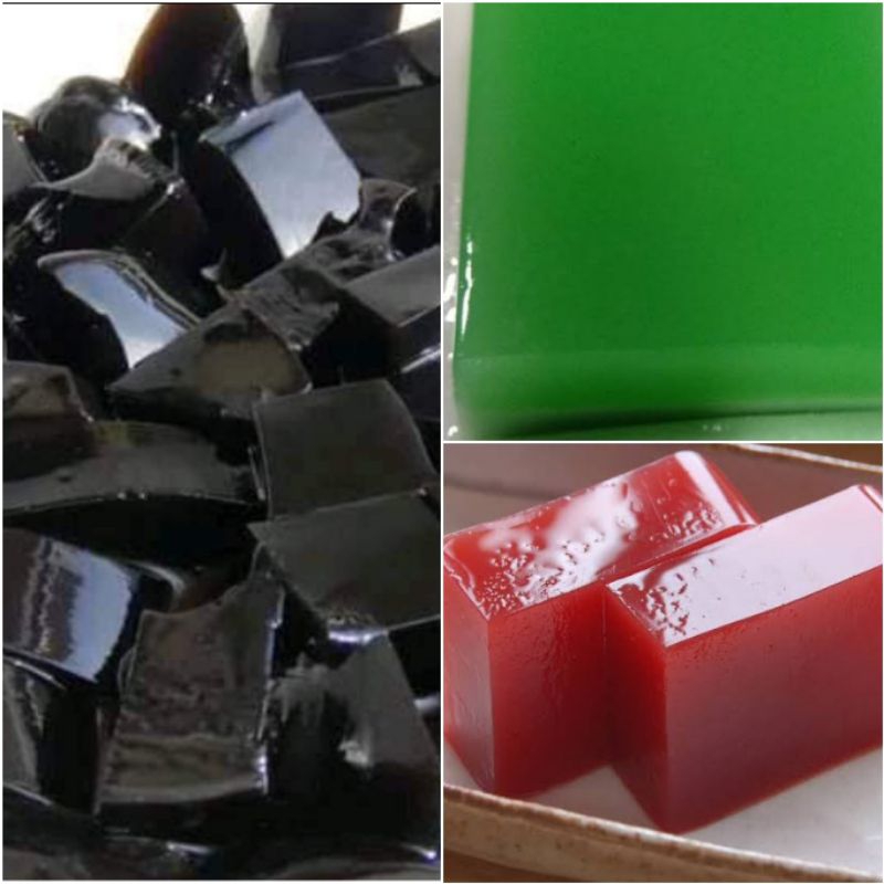 cincou hitam agar agar hijau / merah