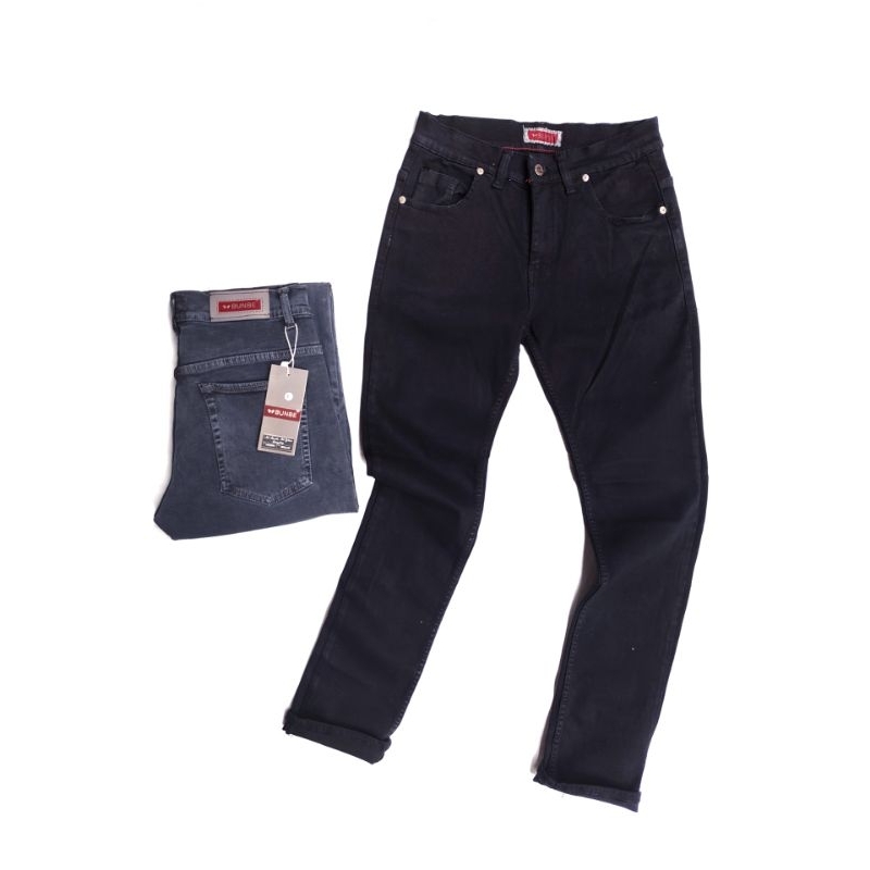 Celana Jeans Pendek Stretch Pria Slim Fit Original Bunbe