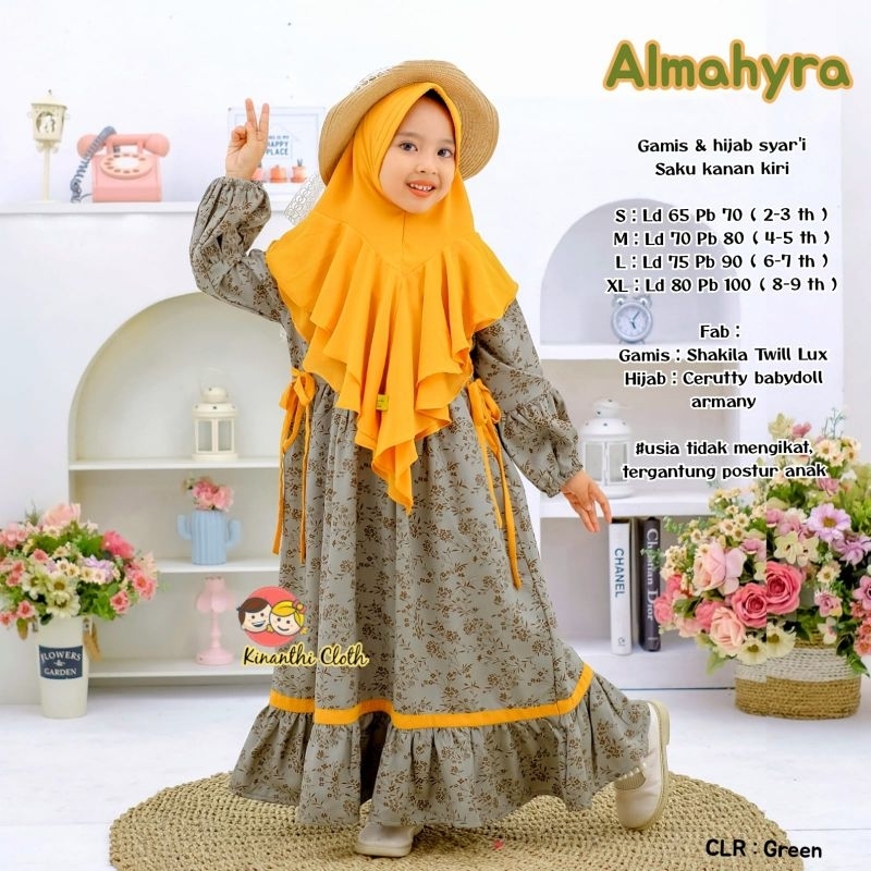 ALMAHYRA KIDS BY KINANTHI SET MUSLIM GAMIS + JILBAB