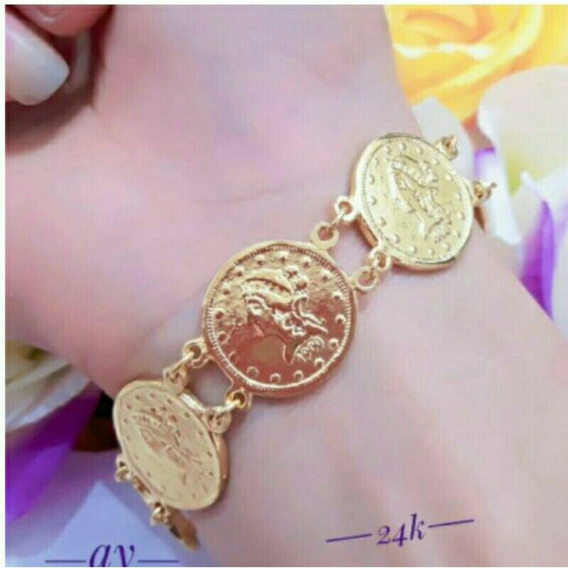 Gelang Koin Wilhelmina Lapis Emas 24K