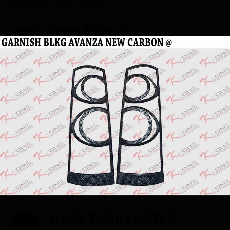 Garnis cover lampu stop belakang toyota avanza  / xenia new 2008 2009 2010 2011 VVT-i vvti hitam doff chrome CROME carbon tempel