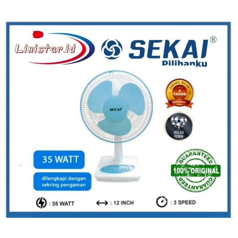 KIPAS ANGIN  SEKAI 12 Inch DFN1203 kipasMEJA 12INCH DESKFAN SEKAI DFN-1203/DESK FAN SEKAI 12 INCH