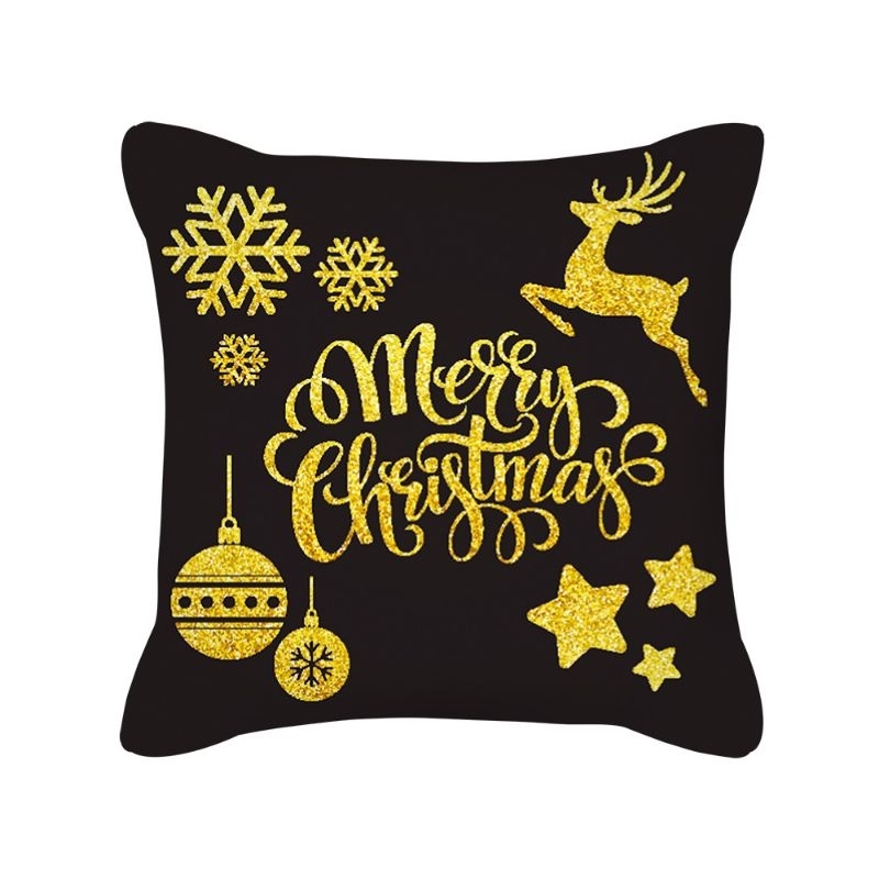 Christmas Pillow Case Sarung Bantal Sofa Bentuk Persegi Motif Natal