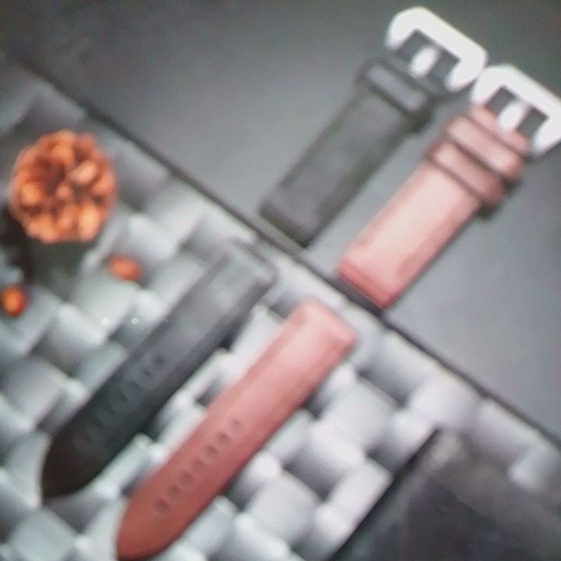 strap jam tangan pria kulit asli coklat 24 mm