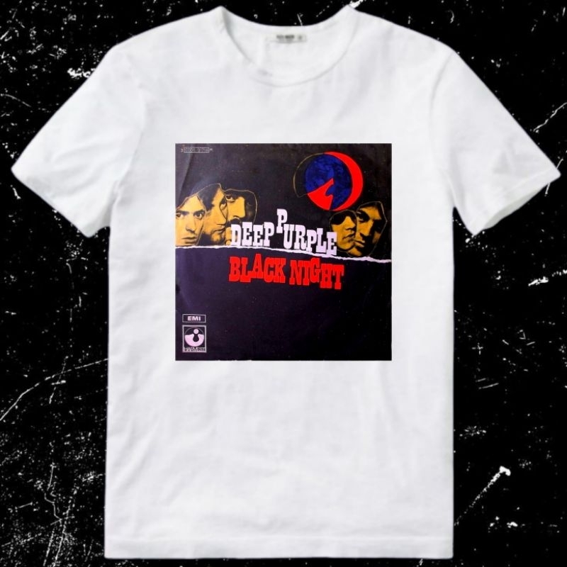 Kaos Baju Tshirt Pria Laki Cowok Cewek Perempuan Unisex Dewasa Band Deep Purple Black Night Fireball