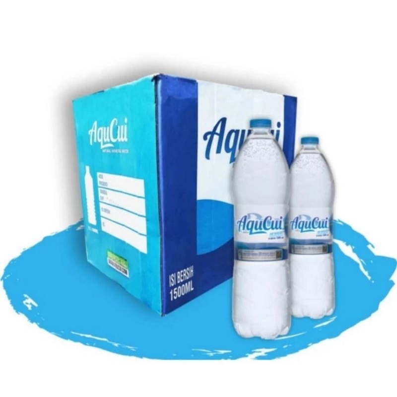 AQUCUI air mineral kemasan botol 1500 ml isi 12 pcs per dus