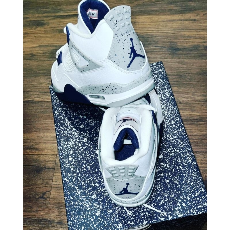 sepatu original pria wanita air jordan 4 "midnight navy"
