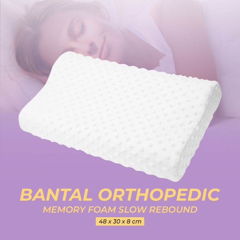 Bantal Orthopedic Memory Foam Slow Rebound - OPP - White - Putih