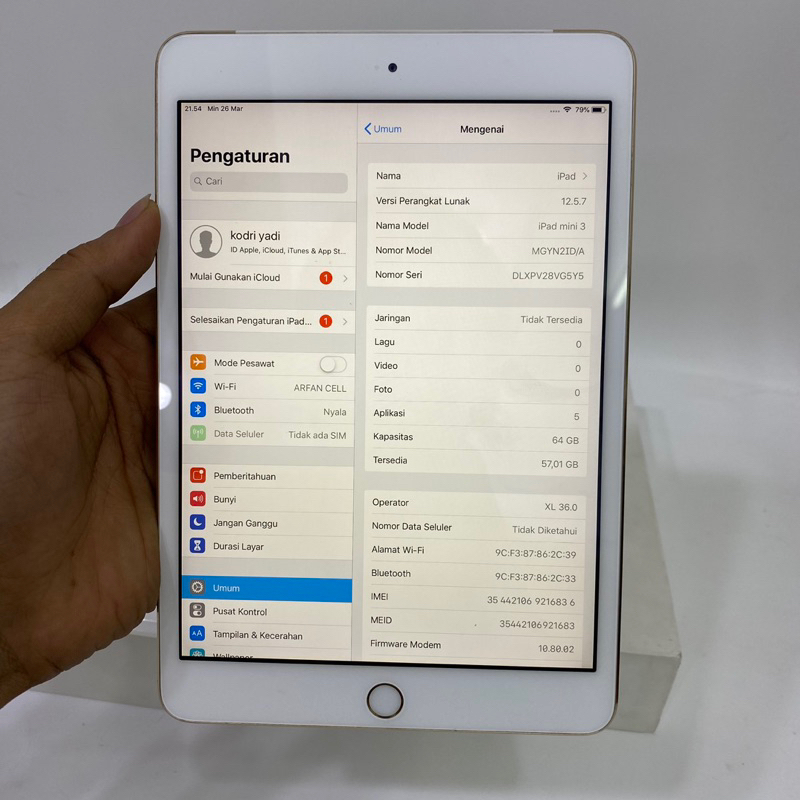 ipad mini 3 64gb wifi cellular resmi ibox