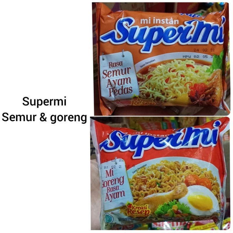 

SUPERMI GORENG DAN SEMUR MIE INSTAN MIE SIAP SAJI MIE REBUS