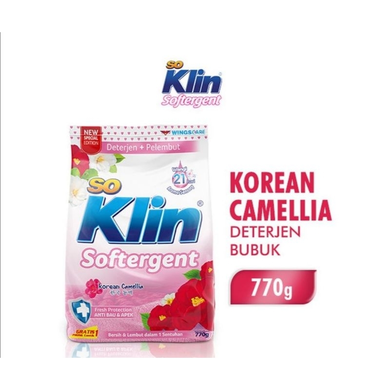 So klin deterjen bubuk 800gr/soklin gratis piring