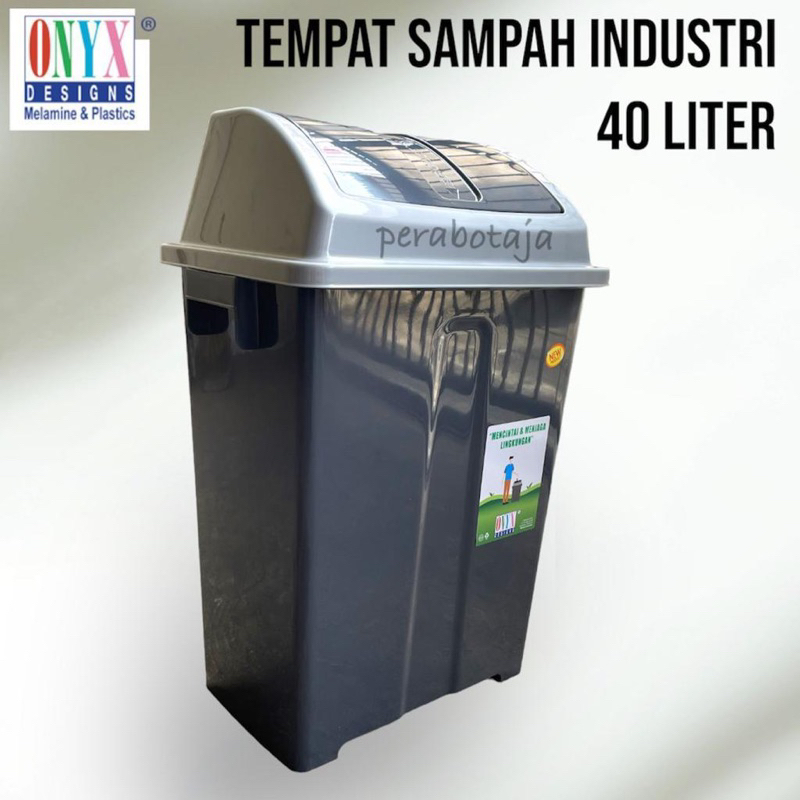 Tempat Sampah Dustbin 40 Liter ONYX Industrial Grade Plastik / Tong Sampah Plastik Besar