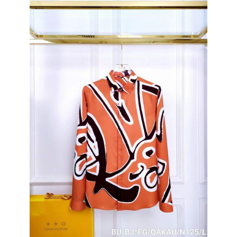 KEMEJA PANJANG PRIA IMPORT BRANDED B3R*LUTII ABSTRAK MIRROR 1:1 QUALITY
