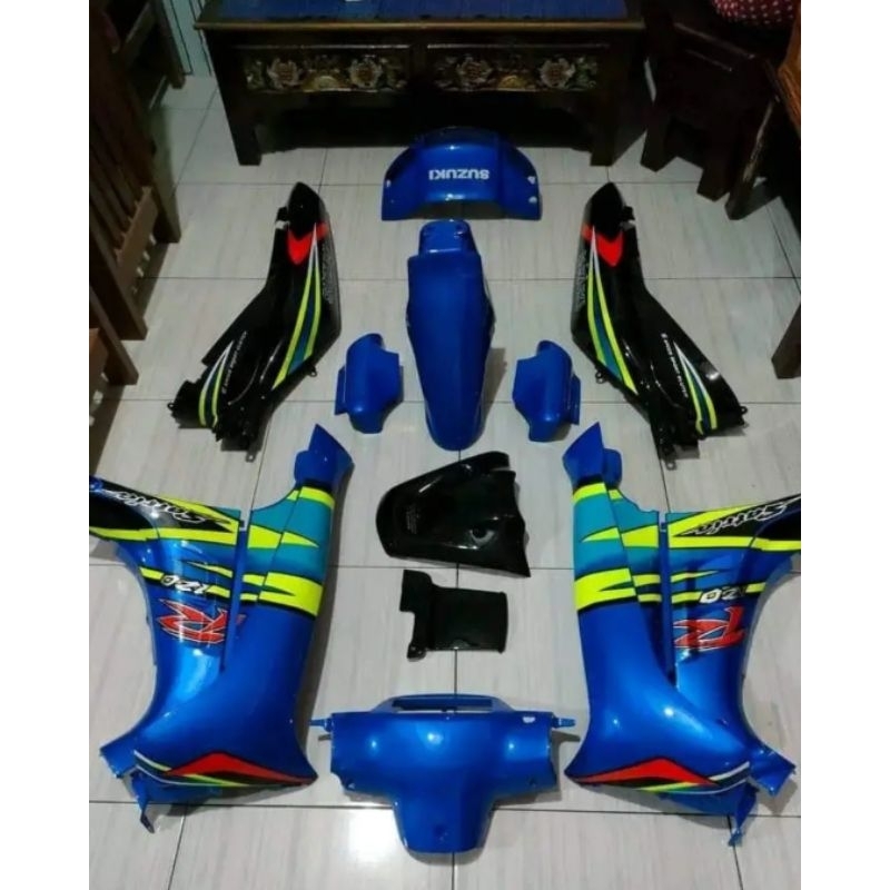 Body Satria Lumba Hitam Biru Fullset Halus Suzuki Satria Lumba Cover Body Halus Fullset Satria Lumba