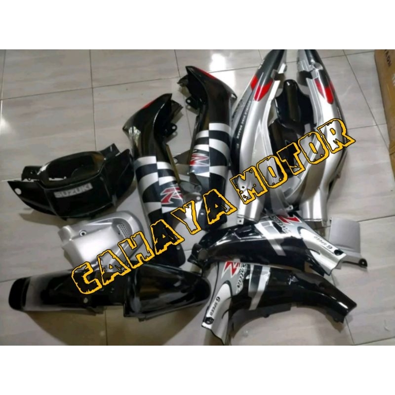 Body Satria Lumba Silver Hitam Fullset Halus Suzuki Satria Lumba Cover Body Halus Fullset Satria Lum