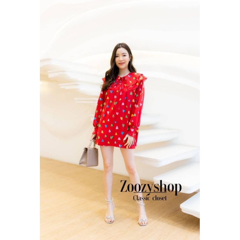 DRESS OVERSIZE ZOOZY MOTIF LOVE FASHION WANITA IMPORT BANGKOK CODE 61