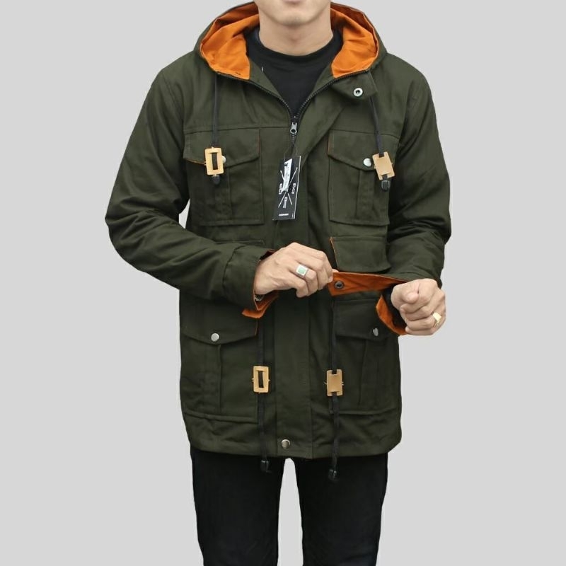 [SIAP KIRIM] Jaket Parka Suede Sensor Premium / Jaket Parka Pria Terbaru / Jaket Canvas Musim Dingin