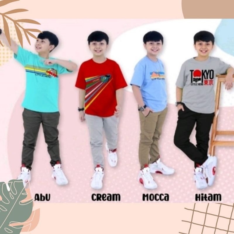 COD Celana Panjang Anak Laki Laki &amp; Perempuan Chinos Katun Stretch Melar