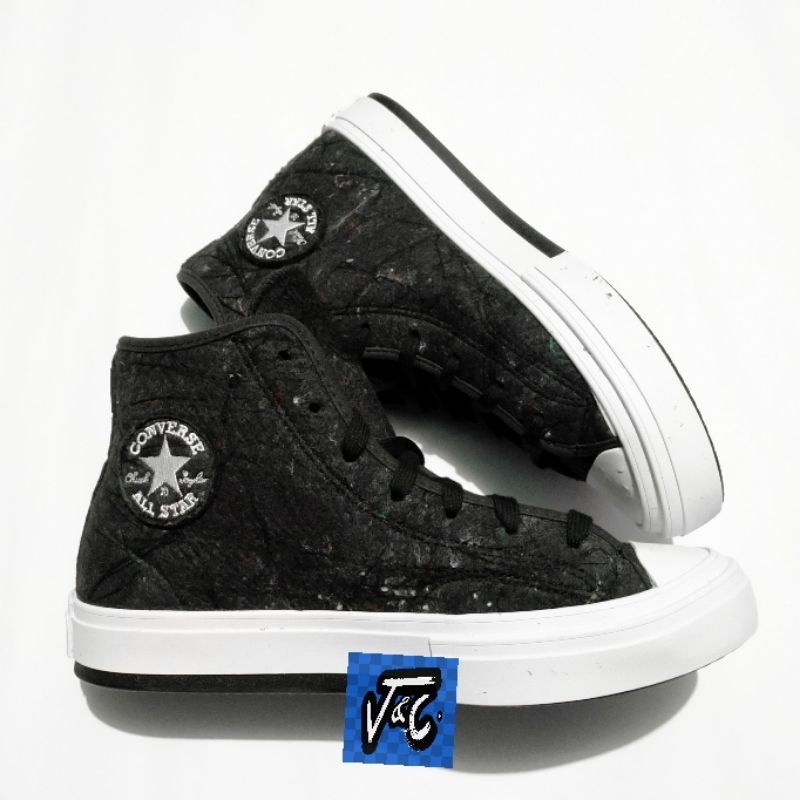 Converse Chuck 70 70s Renew Redux Scrap Recycled Embroidered Hi Black