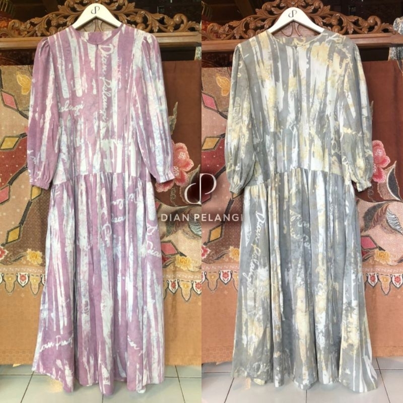 Ataya dress ceruti abstrak baju wanita dian pelangi official pekalongan