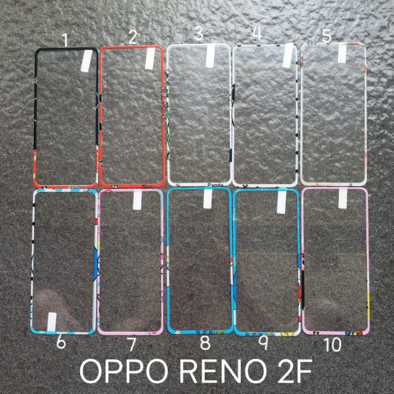 Tempered glass Oppo Reno 2F . Reno 2Z ( 6 motif ) motif gambar karakter anti gores kaca screen guard pelindung layar