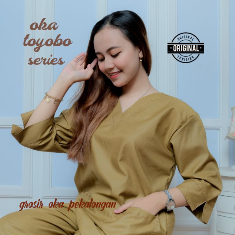 baju ok lengan panjang 3/4 toyobo scrub dokter jaga seragam perawat putih