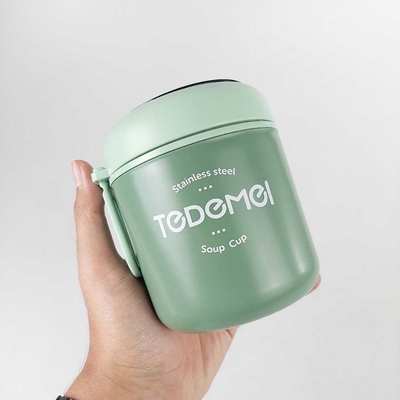 TEDEMEI Tempat Makan Anak 304 Stainless Steel 530ml with Spoon