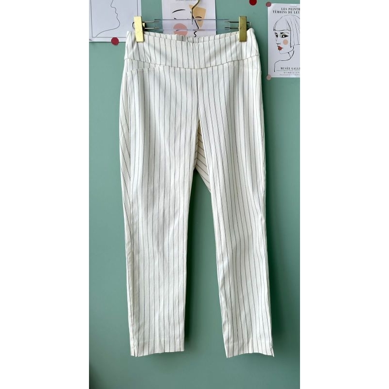 Ricki stripe white pants