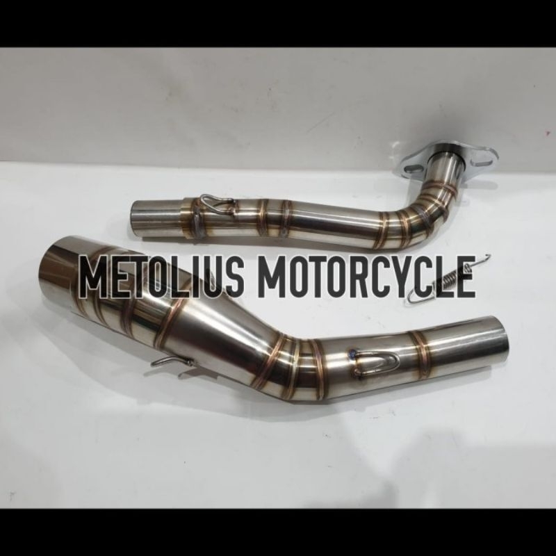 leheran stainless knalpot aerox155 lexi header pipa aerox connected