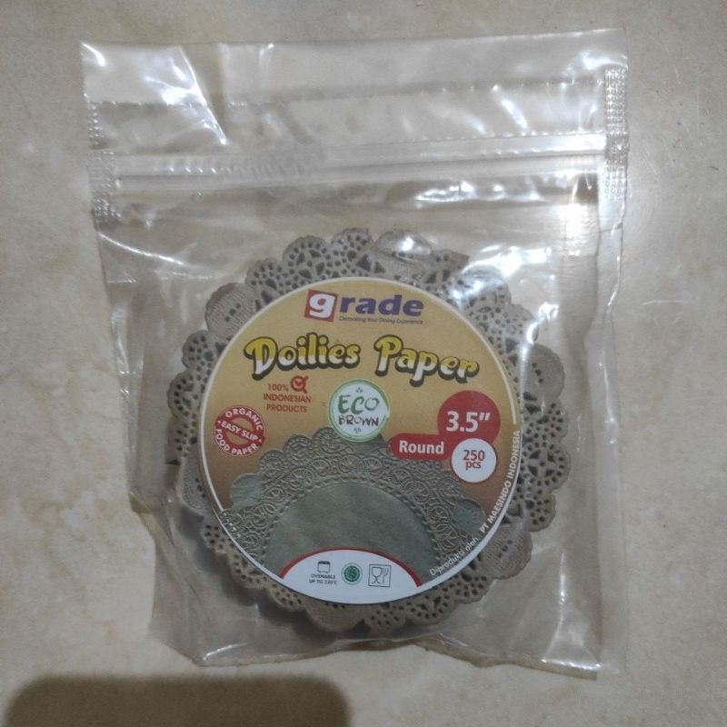 Doilies Paper Brown 3,5" (Grade) / Kertas Bunga 3,5" coklat / Paper Doilies 3,5 coklat
