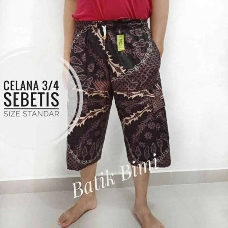 celana 3/4 batik  pria dewasa batik cargo bahan katun
