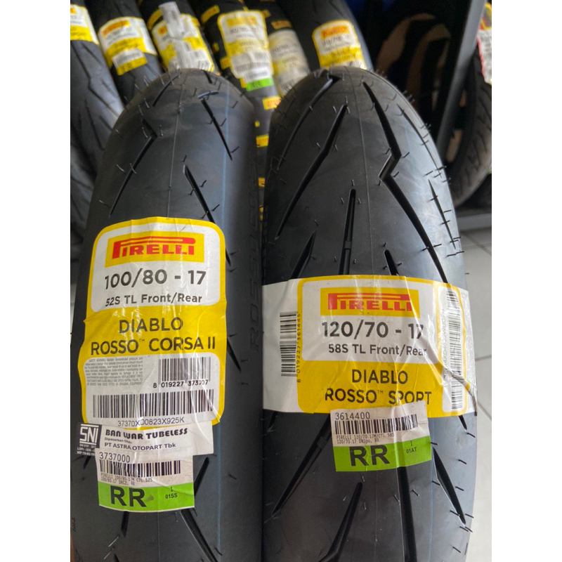 Paket ban pirelli diablo rosso corsa 2 100/80-17 & 120/70-17 softcompoun