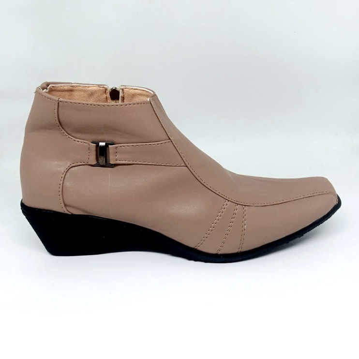 Sepatu Boots Dinas PDH Polwan Kowad Secwan Kowal Kowad Kowara Kerja Resleting Zipper Wanita AW10